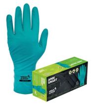 Luva Nitrílica Reutilizável Verde Sem Talco Ambi Smart Ambidestra Volk 100 Unidades CA 44551