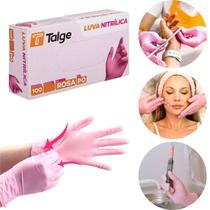 Luva Nitrílica Rosa Descartável Sem Pó C/100 Unidades Talge Luva Nitrílica Rosa Descartável Sem Pó C/100 Unidades Talge