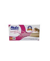 Luva Nitrílica Rosa Procedimento Não Cirúrgico S/Pó - C/100UN - MEDIX