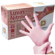 Luva Nitrilica Rosa Sem Po Tamanho P Caixa com 100 Unidades - DESCARPACK