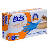 Luva nitrilica s po azul tam m 100un 12031 - medix