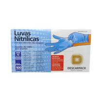 Luva Nitrílica Sem Pó Azul 100 UN - Descarpack Luva Nitrílica Sem Pó Azul 100 UN - Descarpack