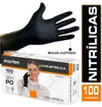 Luva Nitrílica Sem Pó Caixa c/100 Unidades Preta - Inoven