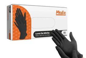 Luva Nitrílica Sem Pó Preta Medix Luva Nitrílica Sem Pó Preta Medix