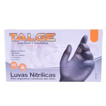 Luva Nitrílica Sem Pó Tamanho G 50 Pares Preta Talge