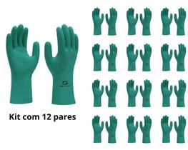 Luva Nitrílica Super Safety - 12 Pares - Antiderrapante - CA 33.334