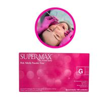 Luva Nitrilica Supermax Pink Rosa Tamanho G 100 Unidades