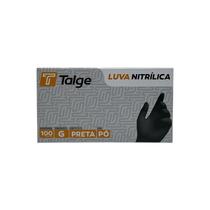 Luva nitrílica talge tamanho ( g ) s/ pó preta caixa c/ 100 unid-