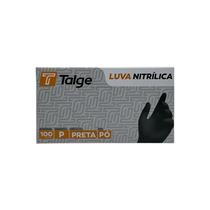 Luva nitrílica talge tamanho ( p ) s/ pó preta caixa c/ 100 unid-