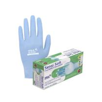 Luva Nitrilica Volk do Brasil Sensi Soft, Tamanho P, Azul