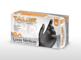 Luva Nitrilo Preta M sem pó Talge com 100 un