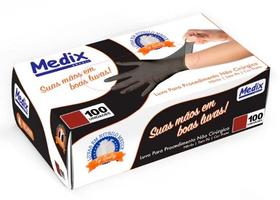 Luva nitrilo preta "p" sem pó c/100 - medix Luva nitrilo preta "p" sem pó c/100 - medix