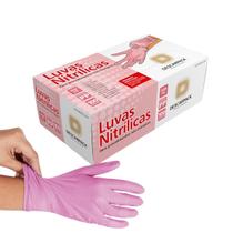 Luva nitrilo rosa "pp" sem pó c/100 - descarpack