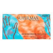 Luva Nitrilo Supermax Azul Sem Pó Tamanho P 100 Und