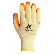 Luva Orangeflex Kalipso Tricota com Banho Látex Corrugado Obra Construção CA 20858 Luva Orangeflex Kalipso Tricota com Banho Látex Corrugado Obra Construção CA 20858