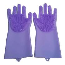 Luva Par Magica Escova Limpeza Silicone Lavar Louça Prato