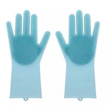 Luva Par Magica Escova Limpeza Silicone Loucas Banho Caes