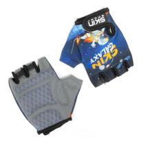 Luva Para Bike Infantil Skin Sport Kids Meio Dedo Azul