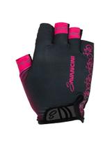 Luva Para Ciclismo Preta e Rosa Bike Aberta Savancini (1206-003)