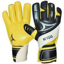 Luva para Goleiro de Futebol de Campo Three Stars Titan - Palma Amarela Luva para Goleiro de Futebol de Campo Three Stars Titan - Palma Amarela