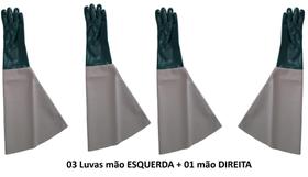Luva Para Jateamento (01 par + 02 Luvas Mãos Esquerdas) EPI
