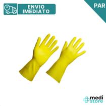 Luva para limpeza amarela m (latex) / flexivel e descartável Luva para limpeza amarela m (latex) / flexivel e descartável