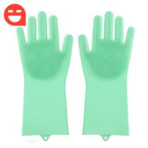 Luva Para limpeza Multiuso Par Magica Escova Limpeza Silicone Lavar Louça Prato Cozinha