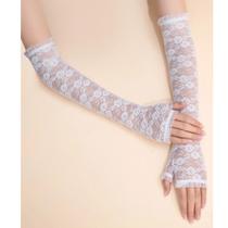 Luva Para Noiva Renda Daminha Casamento Fantasia Branca L6