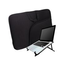 Luva para notebook com bolso 14" + suporte para notebook preto Luva para notebook com bolso 14" + suporte para notebook preto