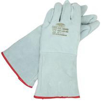 Luva Para Soldador Alta Temperatura Cano Longo 20cm Luveq Segurança Ca48485 Luva Para Soldador Alta Temperatura Cano Longo 20cm Luveq Segurança Ca48485