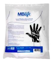 Luva plastica c/100 unid.