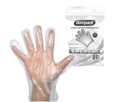 Luva Plástica Descartável BOMPACK Caixa c/100un