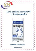 Luva plástica descartável c/ 1.000 unidades (7875)