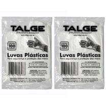 Luva Plástica Descartável Proteção Higiene e Praticidade Talge 100un