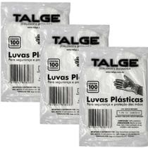 Luva Plástica Descartável Proteção Higiene e Praticidade Talge 100un