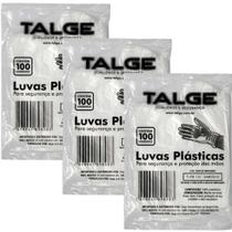 Luva Plástica Descartável Proteção Higiene e Praticidade Talge 100un