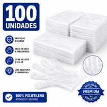 Luva Plástica Descartável Transparente Cozinha Limpeza 100 200 500 Unidades Luva Plástica Descartável Transparente Cozinha Limpeza 100 200 500 Unidades
