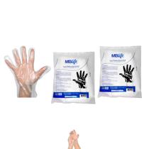 Luva Plástica Descartável Transparente Resistente 100u kit 3