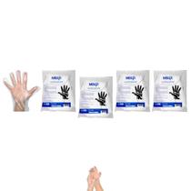 Luva Plástica Descartável Transparente Resistente 100u kit 5