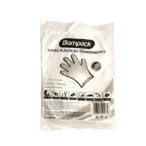 Luva plásticas transparente com 100 unidades bompack
