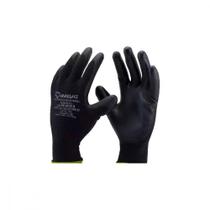 Luva Poliester Imbat Pu Preto 07 - Kit C/12 PR Luva Poliester Imbat Pu Preto 07 - Kit C/12 PR