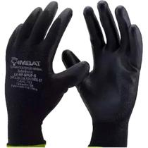 Luva Poliester Imbat Pu Preto 10 - Kit C/12 PR Luva Poliester Imbat Pu Preto 10 - Kit C/12 PR