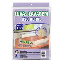 Luva Poliéster p/ Lavagem c/ Esponja - Plast Leo UNICA