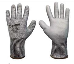 Luva Poliester Tricotada C/ Palma PU Cinza CA 44520 IMBAT
