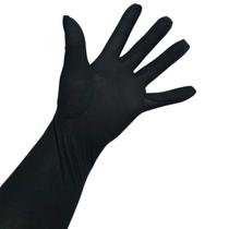Luva preta 40cm cosplay carnaval longa fantasia festa