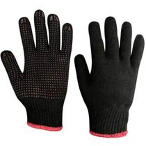 Luva Preta Pigmentada Tricotada Segurança EPI Canteiro Obra Fertak Kit 36 Pares