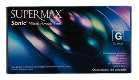 Luva procedimento não cirúrgico sonic nitrilo - embalagem c/ 100 unid - marca supermax