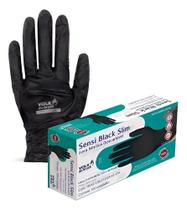Luva Procedimento Nitrílica Preta Descartável Caixa 10 Preto