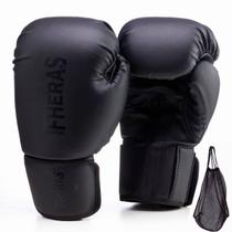 Luva Profissional Fheras Luta Muay Thai, MMA E Boxe Preto All Black