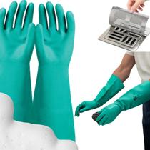 Luva Profissional P/ Lavar Louça Antiderrapante Proteção borracha resistente